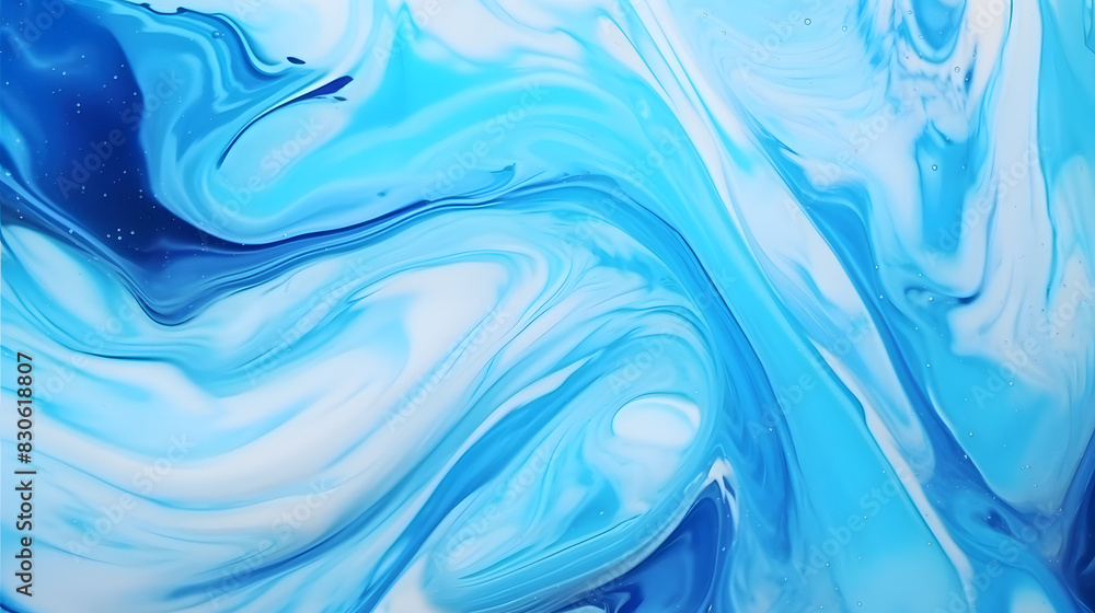 Obraz premium Digital cosmic blue colors abstract Liquid poster web background