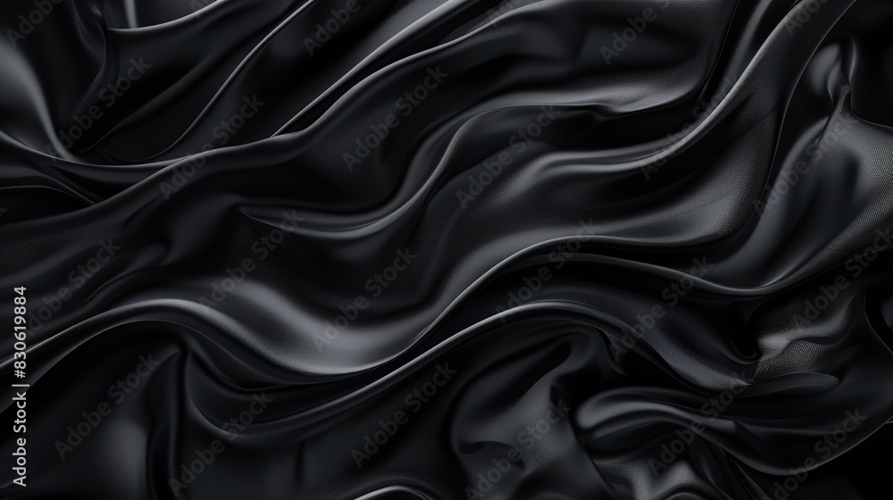 Glamorous black abstract background inspired by the texture of satin waves, ideal for elegant wallpaper Glamorous black abstract background inspired by the texture of satin waves, ideal for elegant wallpaper
