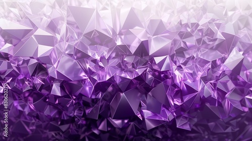 A digital artwork with polygons in a gradient from lavender to deep purple, creating a mysterious and enchanting visual effect,