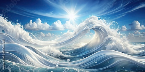 Crystalline white waves symbolizing freshness and purity in the air photo