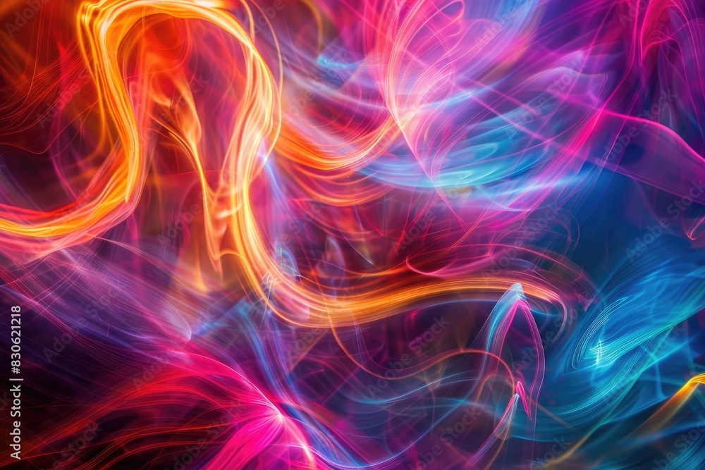 Light painting of swirling colors representing the different hues of gemstones, creating an abstract Light painting of swirling colors representing the different hues of gemstones, creating an abstract
