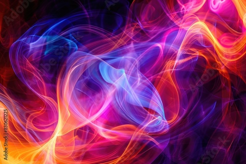 Light painting of swirling colors representing the different hues of gemstones, creating an abstract