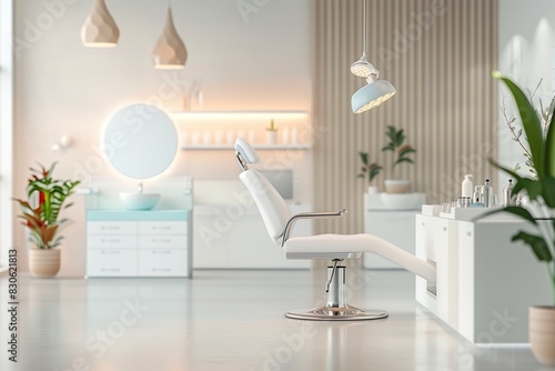 Modern and Inviting Laser Skin Clinic Interior Showcasing Advanced Equipment