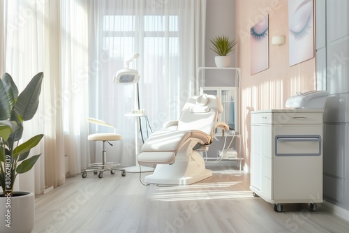 Modern and Inviting Laser Skin Clinic Interior Showcasing Advanced Equipment