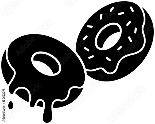 food illustration chocolate silhouette bakery logo doughnut icon indonesia outline dessert cream donut sugar cake biscuit vanilla snack breakfast shape background nut glaze for vector graphic
