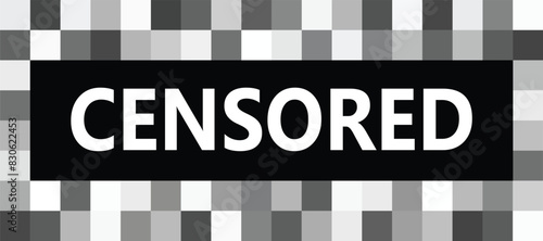 Censor pixel sign bar icon. Censorship square sign. Censor blur checkered texture symbol. Flat style.