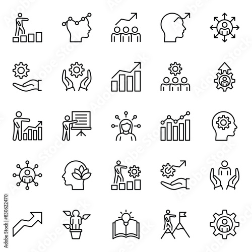 Outline icons set for Up skills.