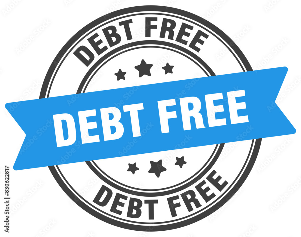 debt free stamp. debt free label on transparent background. round sign debt free stamp. debt free label on transparent background. round sign
