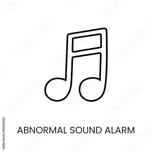 Abnormal sound alarm line vector icon for packaging on cctv camera with editable stroke