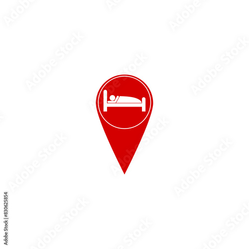Free Download Hotel geo location map icon isolated on transparent background - GFXLoad