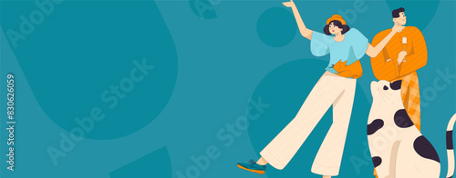 Virtual characters social communication concept business flat vector hand drawn illustration
