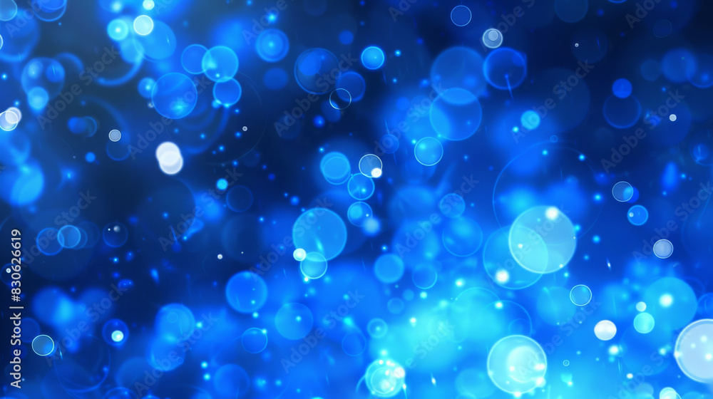 Abstract Blue Bokeh Background with Glowing Light Particles Abstract Blue Bokeh Background with Glowing Light Particles