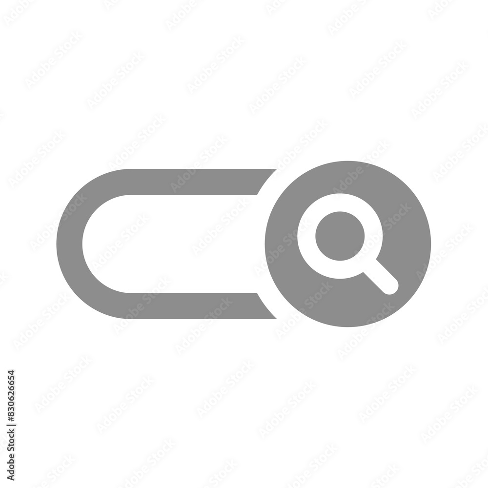 Search box with magnifying glass icon. Search bar or field, web browser symbol. Search box with magnifying glass icon. Search bar or field, web browser symbol.