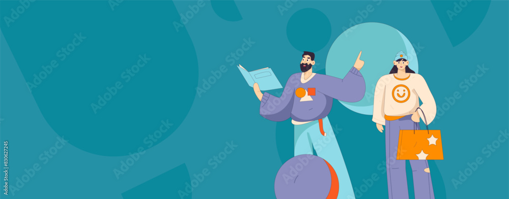 Virtual characters social communication concept business flat vector hand drawn illustration
