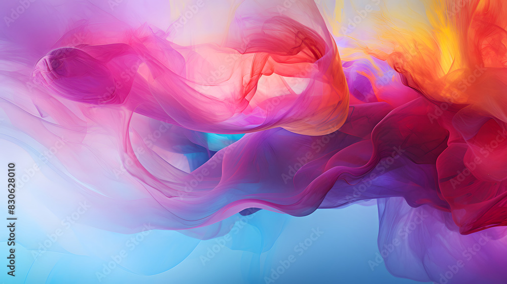 Obraz premium Digital colorful vibrant curves abstract poster web background