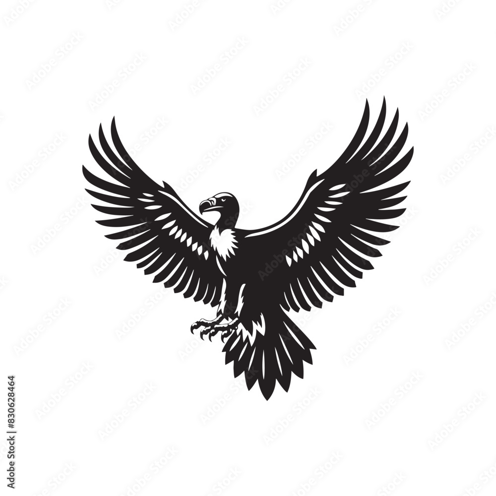 Grand Soar: Black Vector Silhouette of a Condor, Master of the Skies in Majestic Flight.- Condor Vector - Condor Illustration. Grand Soar: Black Vector Silhouette of a Condor, Master of the Skies in Majestic Flight.- Condor Vector - Condor Illustration.