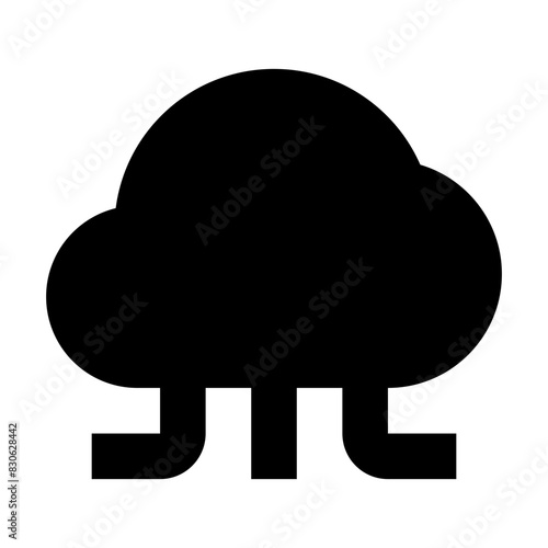 cloud computing solid icon for ui