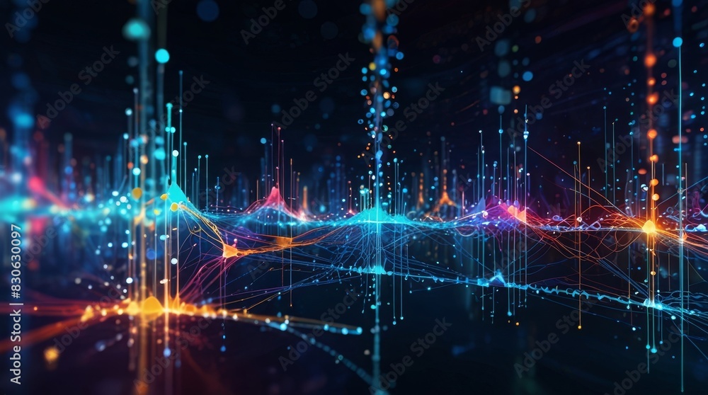 Abstract background of digital network, data flow and connectivity