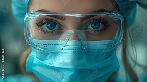 A healthcare worker putting on a surgical mask, emphasizing the importance of safety and hygiene