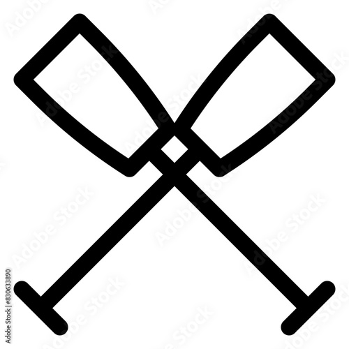 oars line icon vector illustration  isolated on white background