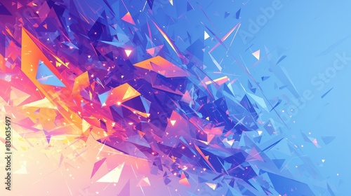 Colorful geometric polygonal shapes create a dynamic abstract background photo