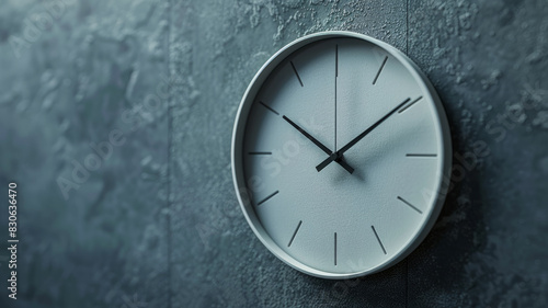 Wallpaper Mural Close-up of a round wall clock on a textured gray wall. Torontodigital.ca