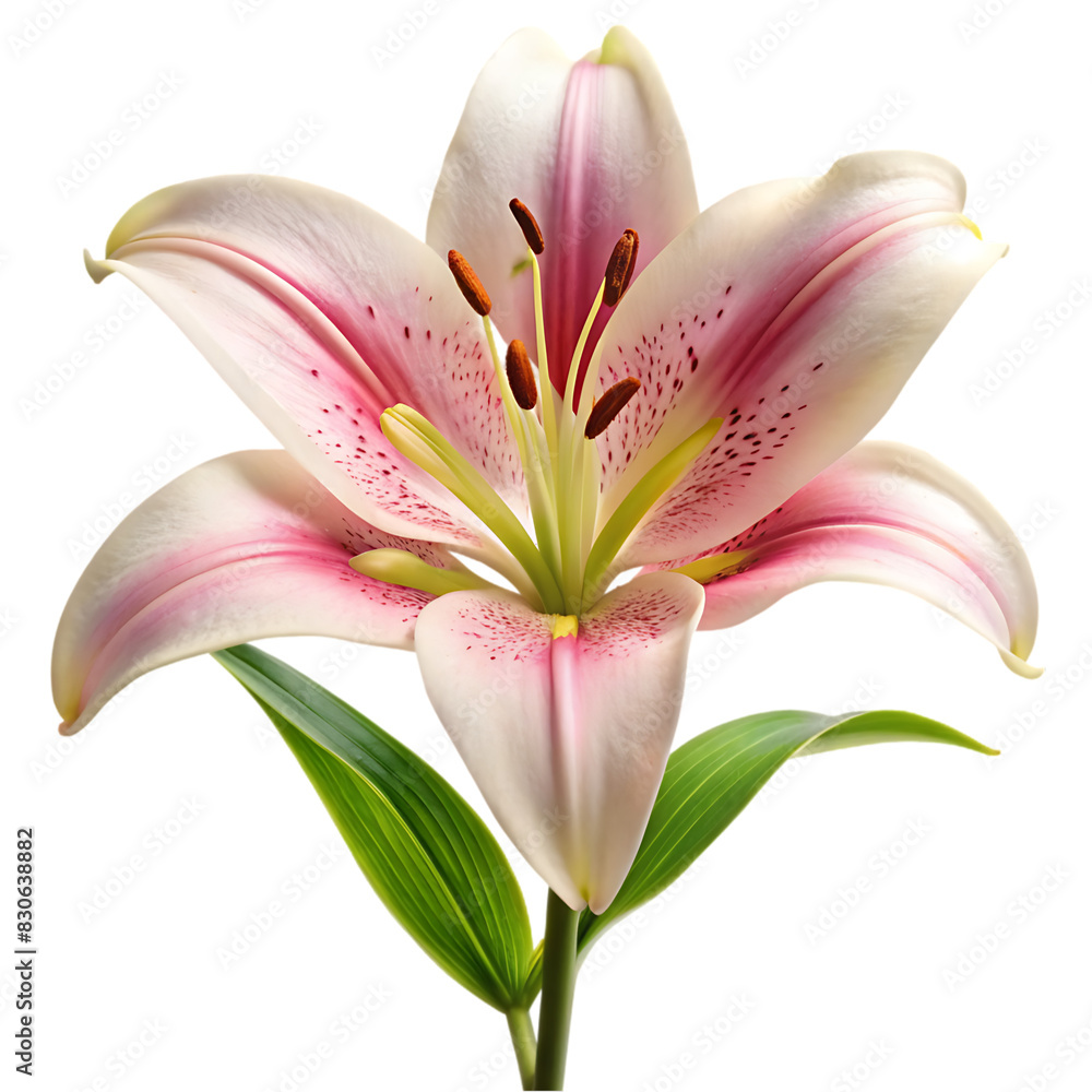 Fototapeta premium lilium flower isolated on transparent background