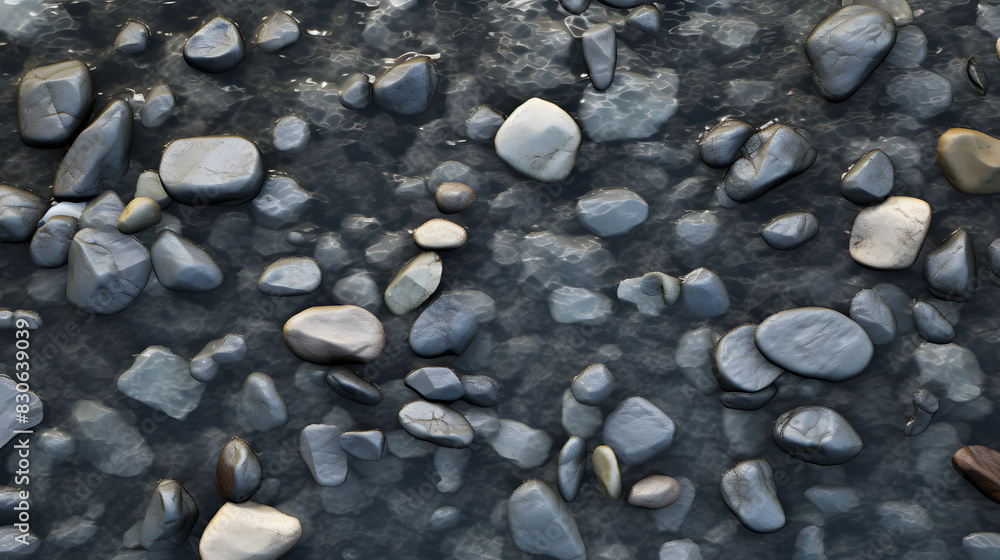 Fototapeta premium Digital gray stone creek abstract graphics poster background