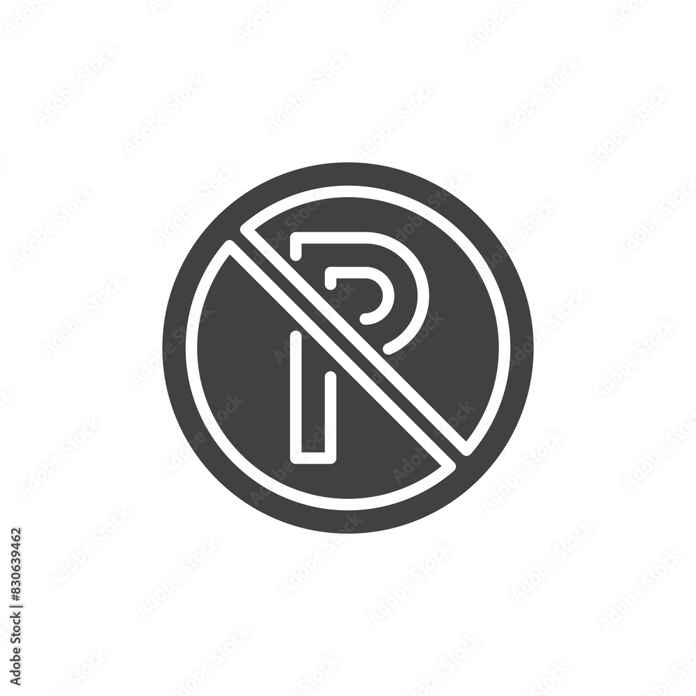 No Parking roadsign vector icon No Parking roadsign vector icon