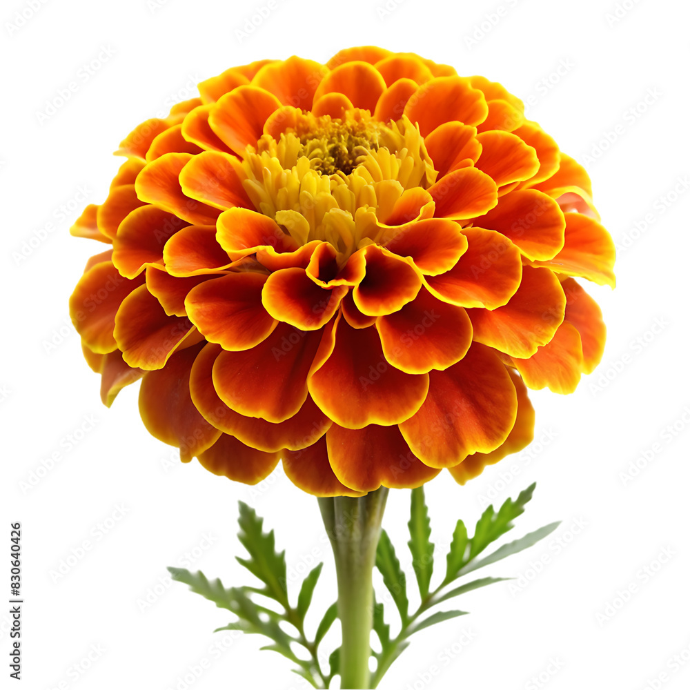 Yellow marigold flower isolated on transparent background Yellow marigold flower isolated on transparent background