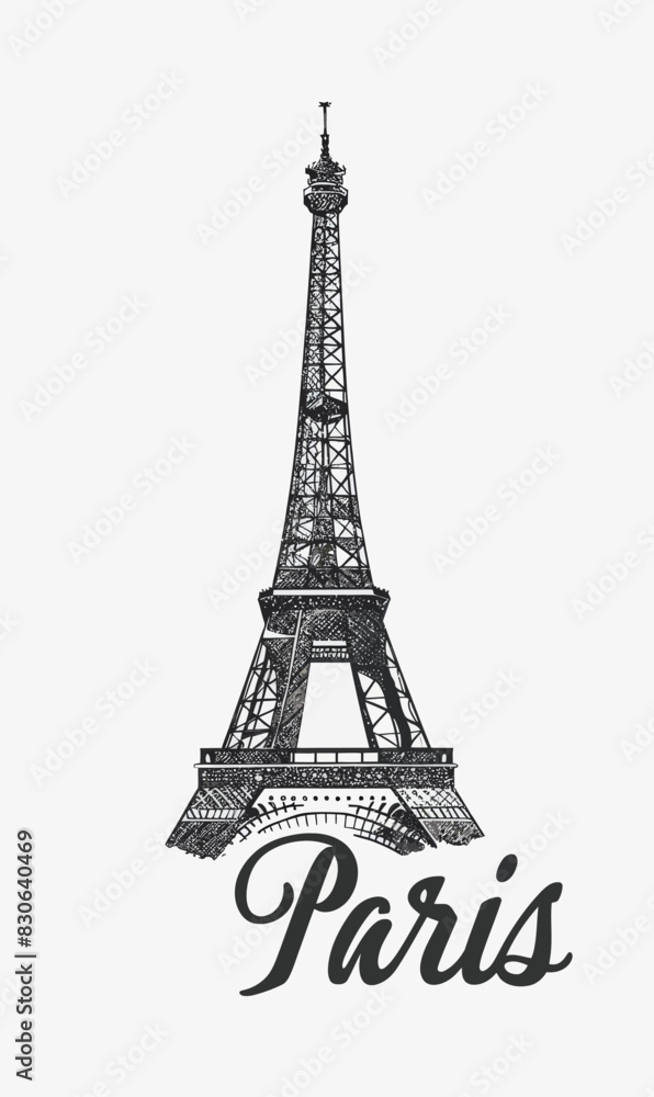 a drawing of the eiffel tower in paris