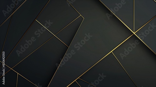 Wallpaper Mural Elegant minimalist geometric lines in gold on a dark background for a sophisticated and modern wallpaper background. Torontodigital.ca