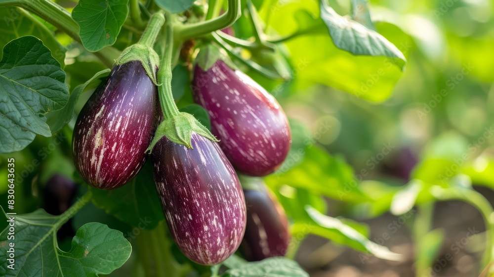 Growing eggplant harvest and producing vegetables cultivation. Concept of small eco green business organic farming gardening and healthy food Growing eggplant harvest and producing vegetables cultivation. Concept of small eco green business organic farming gardening and healthy food