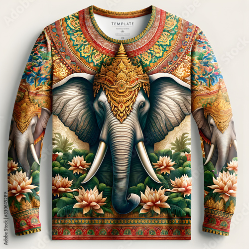 Thai elephant   shirt pattern