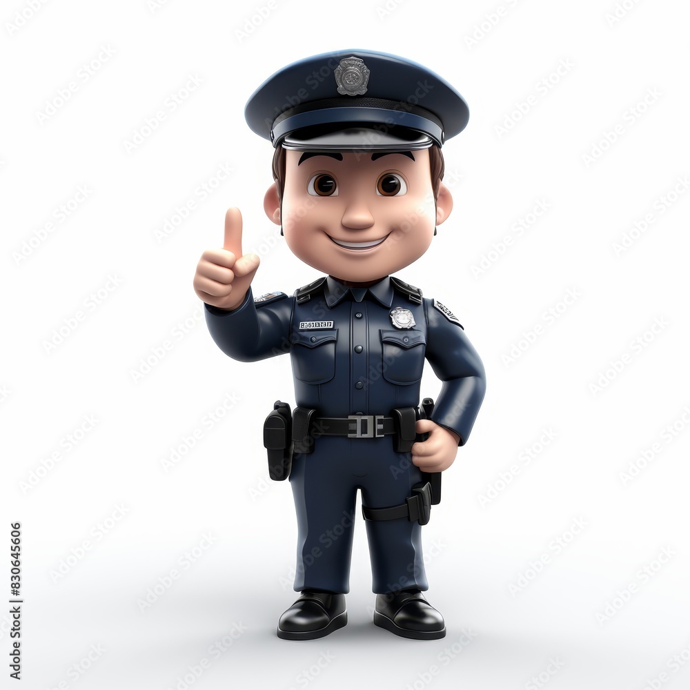 Cartoon policeman in uniform isolated on white background Cartoon policeman in uniform isolated on white background