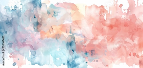 Sophisticated minimalist watercolor splashes in pastel colors for a delicate and artistic wallpaper design. photo
