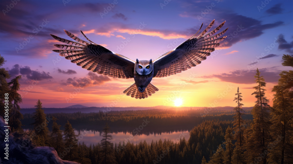 Naklejka premium animal landscape on nature background
