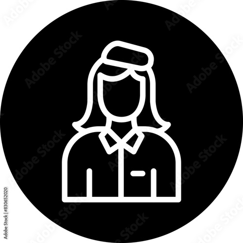 Vector Design Air Hostess Icon Style