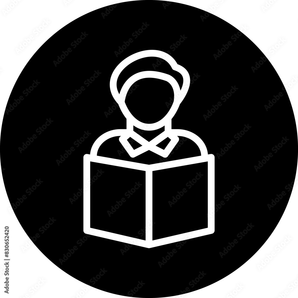 Vector Design Student Reading Book Icon Style Vector Design Student Reading Book Icon Style