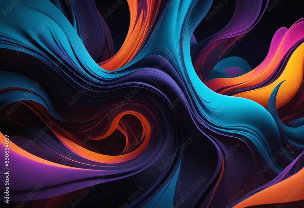 Obraz premium A dark abstract background with deep shadows and ethereal elements, illuminated by dramatic lighting. Mysterious and captivating visual intrigue awaits, low key light