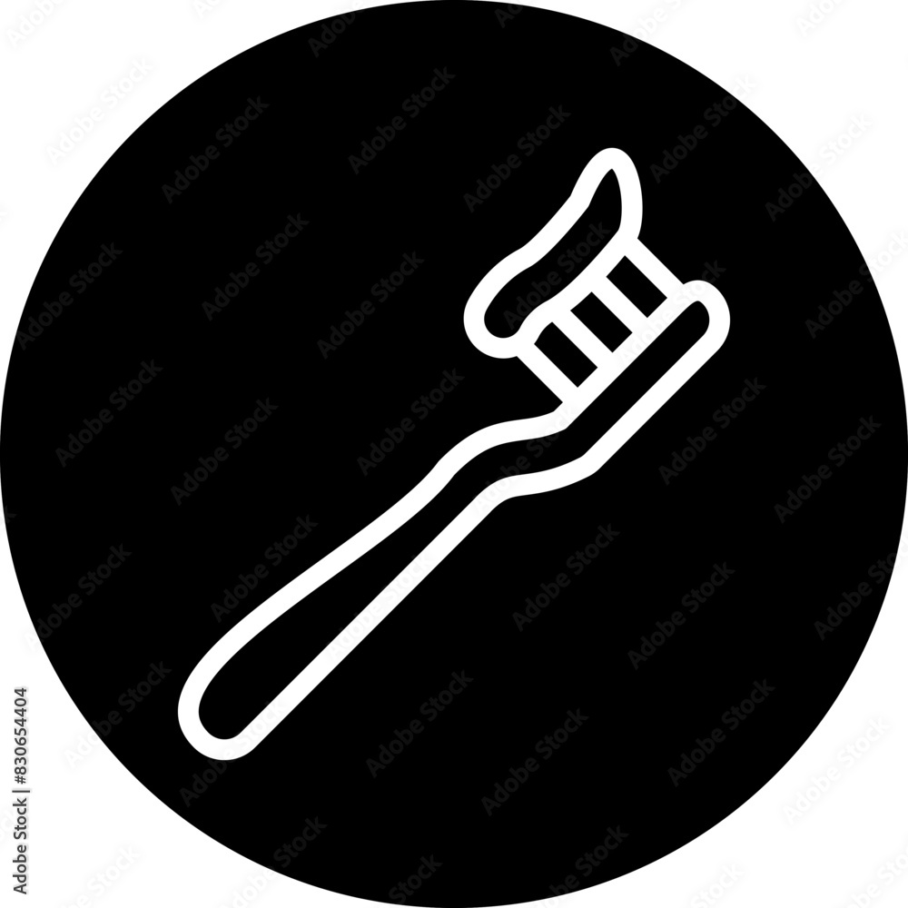 Vector Design Tooth Paste on Brush Icon Style Vector Design Tooth Paste on Brush Icon Style