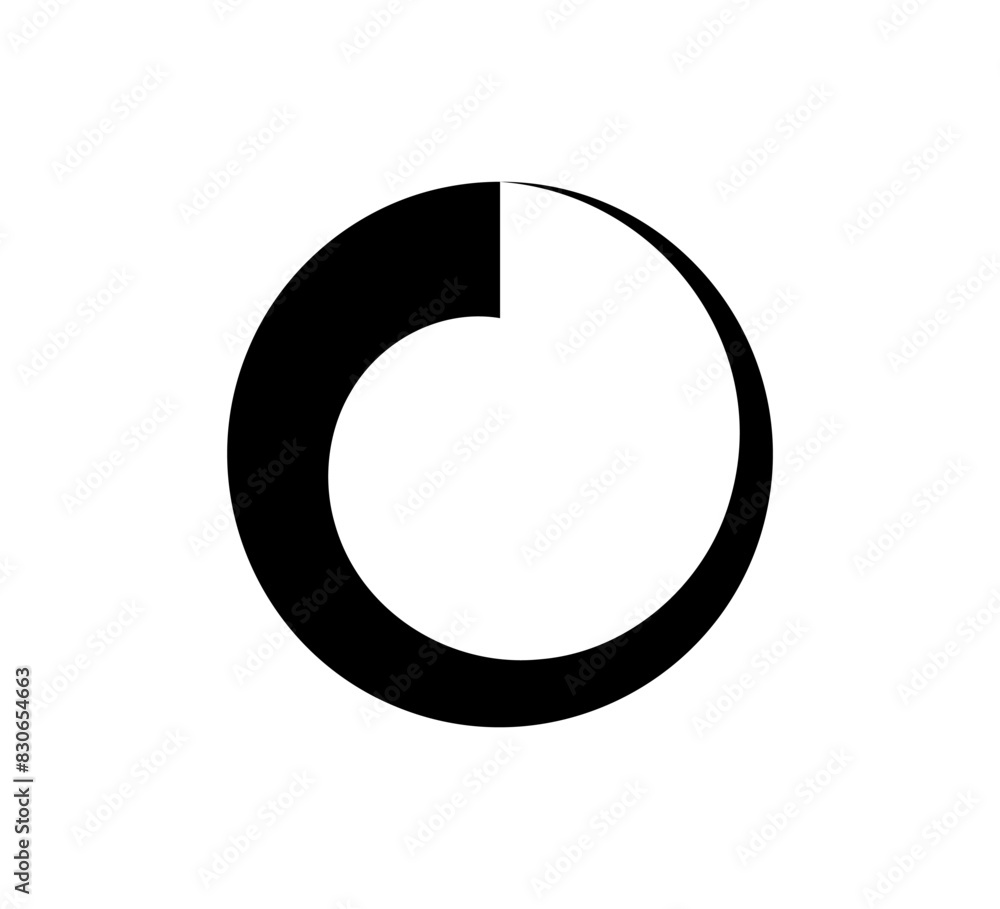 Circle countdown icon. Time clock symbol. Timer measure. Line design element. Hour and minute icon. Interval symbol. Vector illustration isolated on white background. Circle countdown icon. Time clock symbol. Timer measure. Line design element. Hour and minute icon. Interval symbol. Vector illustration isolated on white background.