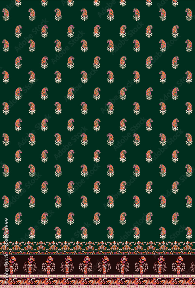 Digital textile flower design with beautiful background Digital textile flower design with beautiful background