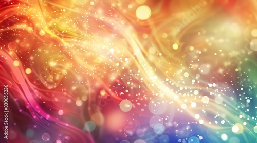 Lively abstract with a rainbow of colors twinkling lights swirling patterns and soft edges portraying the vibrant nature of friendships background