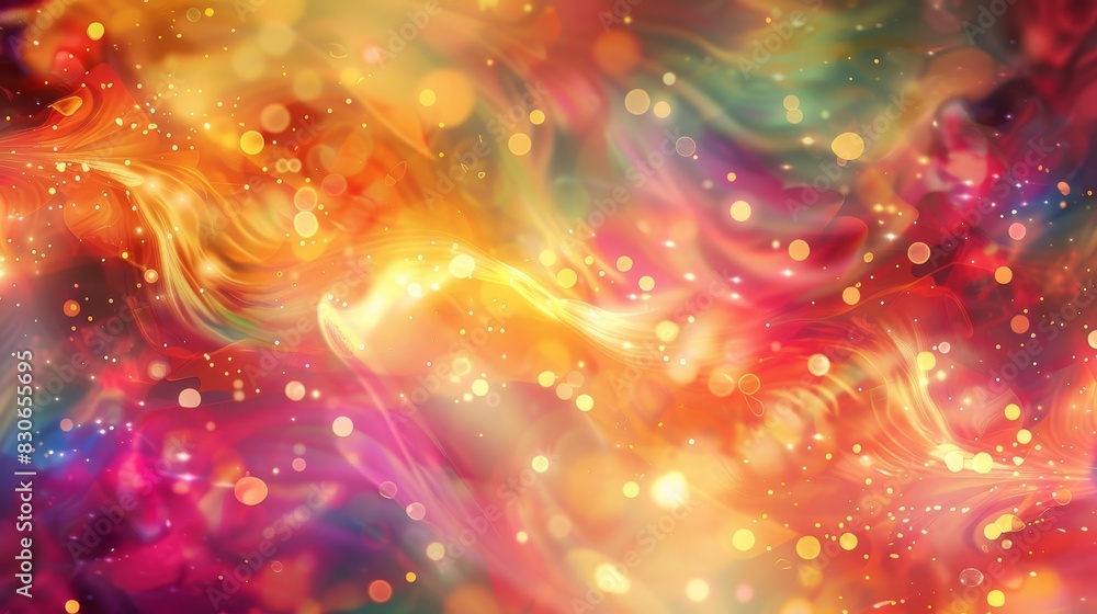 Fototapeta premium Multifaceted Friendship Day theme spectrum of colors twinkling effects swirling patterns background