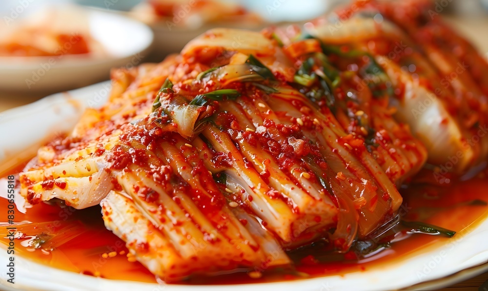 red and spicy-looking Korean food, kimchi, Generative AI red and spicy-looking Korean food, kimchi, Generative AI