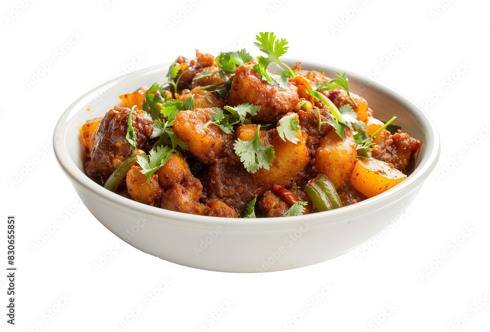 Quick and Easy Aloo Gobi Stir Fry Recipes Isolated on Transparent Background Quick and Easy Aloo Gobi Stir Fry Recipes Isolated on Transparent Background