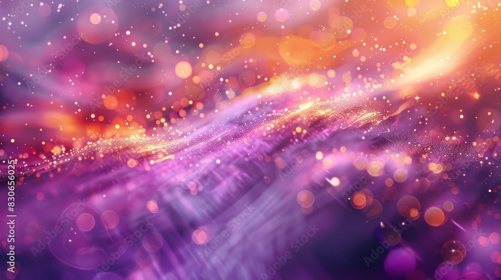 Fototapeta premium Joyous academic journey bright violet and tangerine sparkling effects background