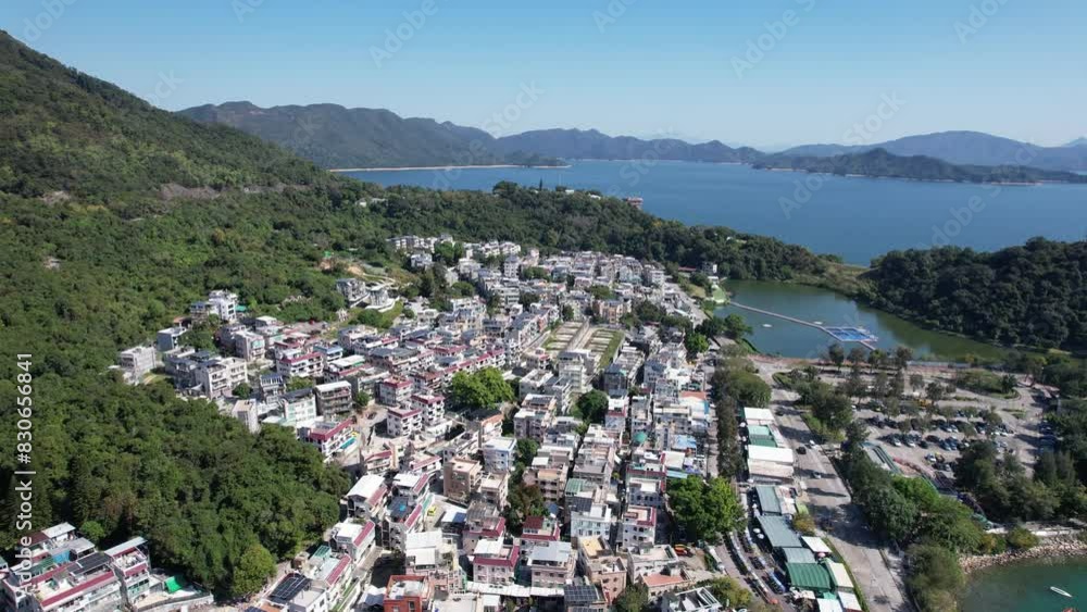 Aerial journey over Hong Kong Tai Po Tai Mei Tuk, Pat Sin Leng Country Park,Plover Cove Reservoir Dam, and Long Mei Beach, a natural playground for hiking, fishing, cycling,water sports Aerial journey over Hong Kong Tai Po Tai Mei Tuk, Pat Sin Leng Country Park,Plover Cove Reservoir Dam, and Long Mei Beach, a natural playground for hiking, fishing, cycling,water sports
