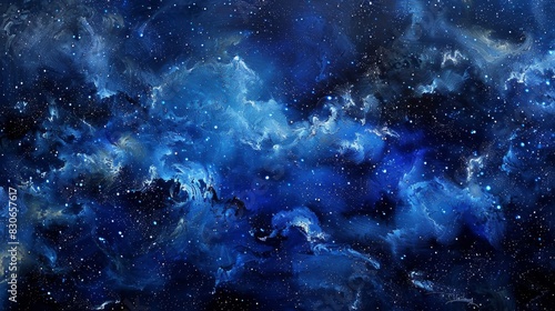 Celestial tableau in deep indigo and sapphire hues with wisps of stardust background photo